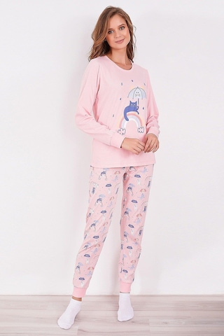 Roly Poly 2953 Rainbow Kadın Uzun Kol Pijama Takım Somon