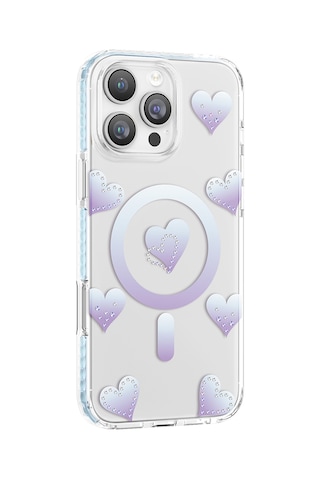 İphone 16 Pro Max Uyumlu Kılıf M-safe Şarj Özellikli Zore Paris Elvo Sert Pc Kapak Mavi