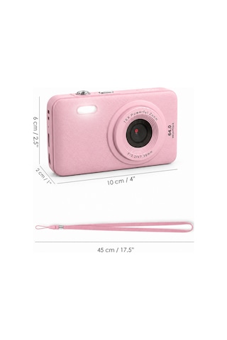 Mimtec Blm-105 Mini Dijital Fotoğraf Makinası - 2.8" Hd Ekran 12 Farklı Dil Seçenekli Dijital Video Kamera Pembe
