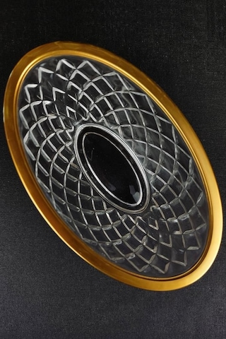 Digithome Cam Gondol Şekerlik Ve Sunumluk Gold Yaldızlı Oval 14,5 Cm Sk.gnd.001