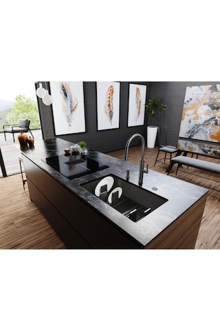 Franke Mythos Masterpiece Bxm 210/110-68 - Mythos Masterpiece Duşlamalı Antrasit Mutfak Eviye Batarya Seti Antrasit