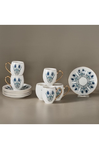 Iznik 6 Kişilik Kahve Fincanı Çok Renkli