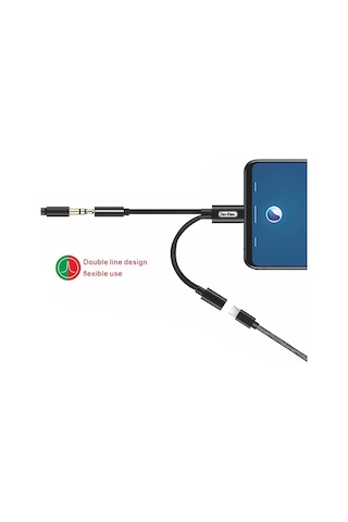 Go-des 2&amp Amp 39 Si 1 Arada Serisi Type-c - Aux Ve Şarj Dönüştürücü Kablo 15 Cm Hat Uzunluğu Usb-c - 3,5 Mm Kulaklık Ses Adaptörü Ve Şarj G