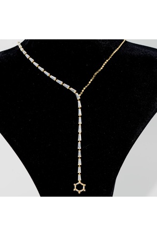 Biem Gold Renkli Zirkon Taşlı Uzun Y Kolye Gold/gümüş