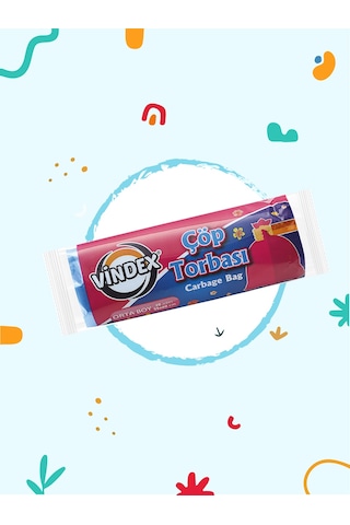 Vindex Orta Boy Çöp Torbası Mavi 55 x 60 CM