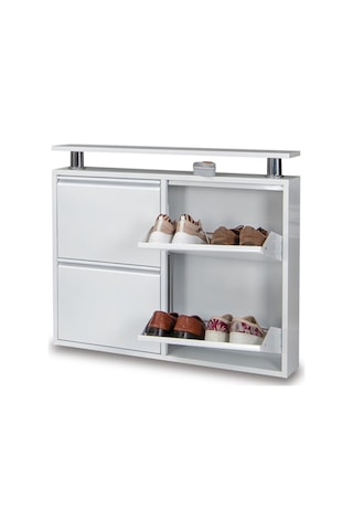 Kaser Metal 2+2'Li Metal Ayakkabılık Beyaz