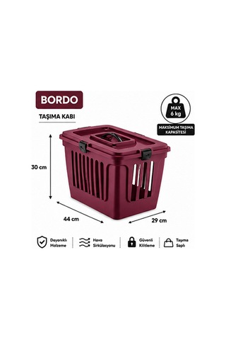 Pribor Kedi Ve Köpek Lüks Taşıma Çantası Üstten Girişli 44 X 29 X 30 Cm Bordo
