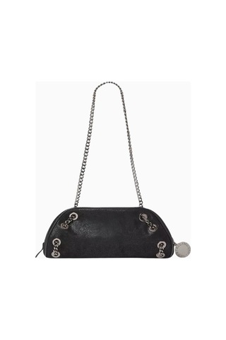 Stella Mccartney Eco Shaggy Deer Vegan Falabella, Zincir Detaylı Bowling Omuz Çantası Siyah