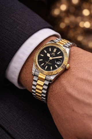 Elifin Işığı Premium Lüks Saat & Aksesuar Seti Gold & Siyah Şıklık Metalik Gri