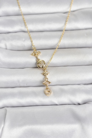 316l Çelik Gold Renk Zirkon Taşlı Y Kadın Ke Çok Renkli