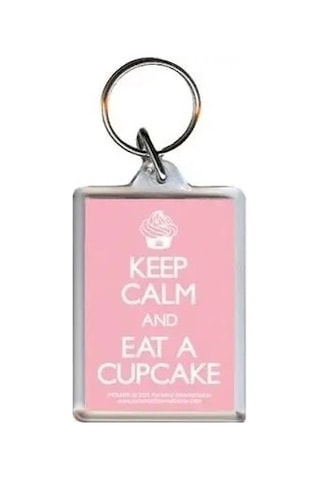 Anahtarlık Keep Calm And Eat A Cupcake Akrilik