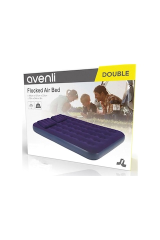 Avenli Floked Airbed Çift Kişilik 191cm 137cm 22cm Lacivert