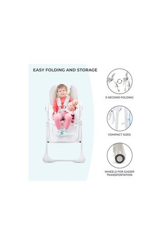 Kinderkraft Elite Mama Sandalyesi Yummy Ergonomik Rahat Yatar Katlanabilir Yüksekliği Ayarlanabilir 1 Adet