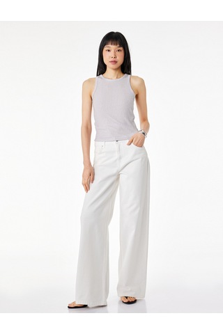 Koton Slim Fit Kolsuz Bisiklet Yaka Atlet Gri 6sak10304ek