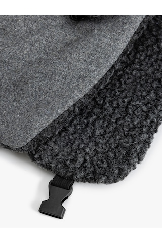 Koton Pilot Şapka İçi Suni Kürklü Gri 5wam40012aa Gri