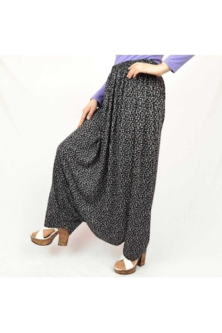 Özözkanlar Çiçekli Yöresel Menekşe Aşağıdan Ağlı Kadın Şalvar Çok Renkli