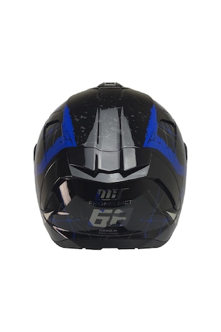 Mts X340 Soly Fullface Camlı Kask Parlak Siyah Mavi