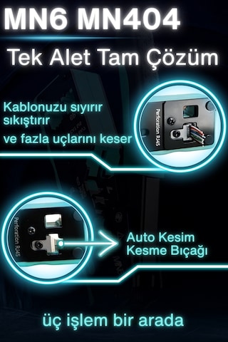 Mn6 Mn404 Ez Rj45 Pense/profesyonel Sınıf-rj45 Cat7/cat6/cat5, Rj11 Ve Rj12-cat 6 Pense