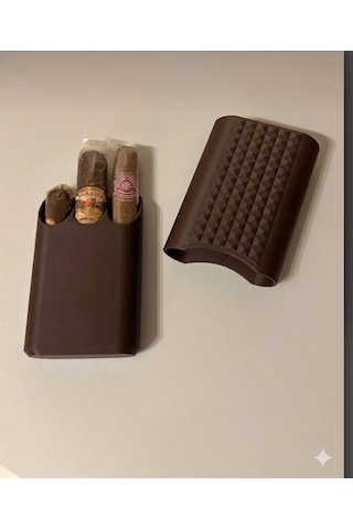 Modüler Plastik Puro Taşıma Kutusu 3'lü Ayarlanabilir Kapaklı Şık Puro Saklama Kılıfı Premium Kalite Kahverengi
