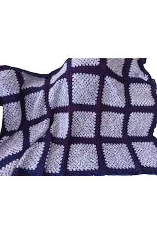 El Örgüsü Renkli Patchwork Büyük Boy Battaniye 135x195 Çok Renkli
