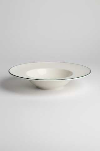 6'lı Valencia Makarna Tabak 28cm Rim Yeşil Rinart Krem
