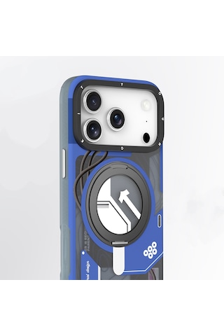 Apple Uyumlu iPhone 17 Pro Kılıf M-safe Şarj Özellikli Youngkit Starship Serisi Kapak Mavi Mavi