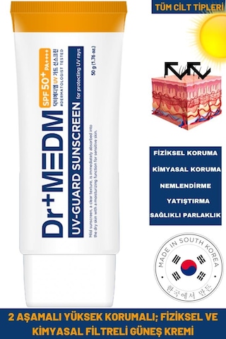 Dermal Dr+Medm UV Guard Sunscreen Güneş Kremi SPF50+ 50 G