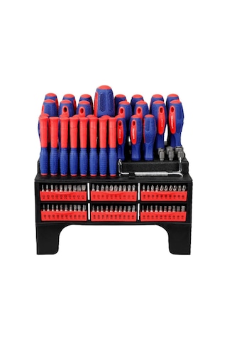 Workpro Wp200560 100 Parça Duvar Askı Aparatlı Profesyonel Cr-v Manyetik Tornavida Ve Bits Uç Seti