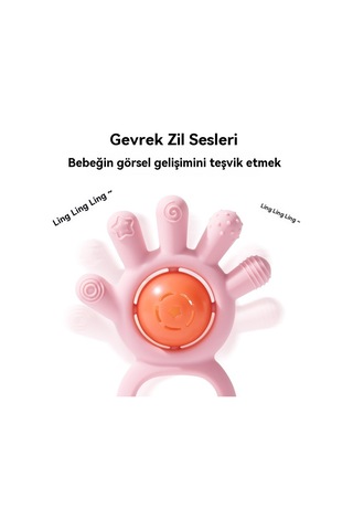 Jian Fan Bebek Silikon Palmiye Çıngırak El Çıngırak Oyuncak