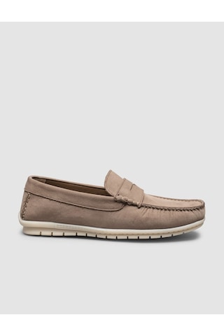 Cabani %100 Hakiki Deri Bej Süet Erkek Loafer Bej