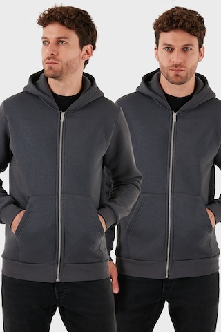Buratti Regular Fit Kapüşonlu Kışlık 2'Li Paket Erkek Sweat 5905340S2 Antrasit-Antrasit