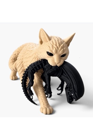 Uzaylı Avcısı Kedi 3d Figür