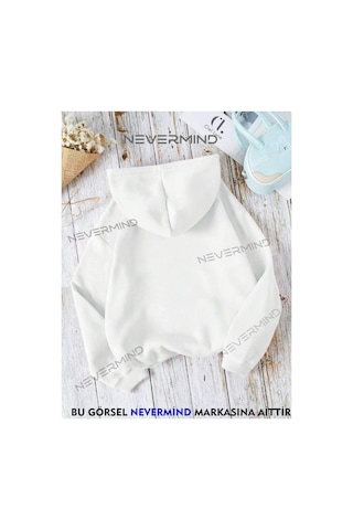 Nevermınd Sevgili Çift Kombin Noel Baba Ve Noel Kız Yılbaşı Özel Kapüşonlu Sweatshirt 2'li Set Takım Beyaz Beyaz