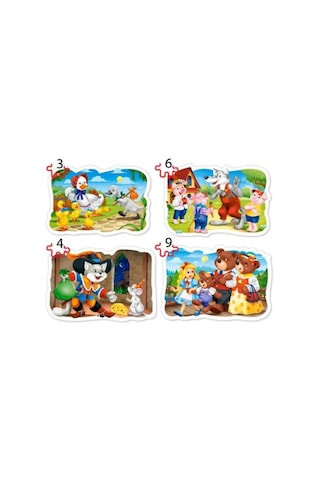 Castorland Puzzle 3+4+6+9 Parça Çizgi Kahramanlar Çocuk Puzzle