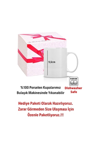 8 Mart Dünya Kadınlar Günü Hediyesi Baskılı Kupa Bardak Çay Kahve Fincanı-3 Beyaz