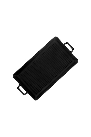Metal Demir Saplı Döküm Izgara Tava, 26x45 Cm Sku: Smg8690010198648 001 Siyah