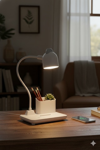 Şarjlı Led Masa Lambası Kalemlikli - 3 Modlu Pratik Masa Lambası Renkli