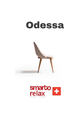 Smarto Relax Odessa 2'li Yemek Masası Sandalye Seti - Kahverengi Ahşap Ayaklı, Krem Kumaş Pembe Ve Kahverengi