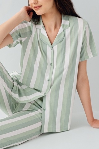 Arnetta Kadın Yeşil Gömlek Pijama Takım Ar3589-s-v1 Yeşil