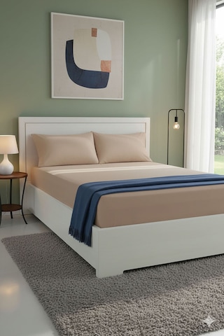 %100 Pamuk Ranforce Premium King Size Lastikli Çarşaf Seti - Moch Mocha