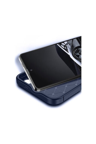 Samsung Galaxy Uyumlu S25 Kılıf Focus Carbon Silikon Kapak Lacivert