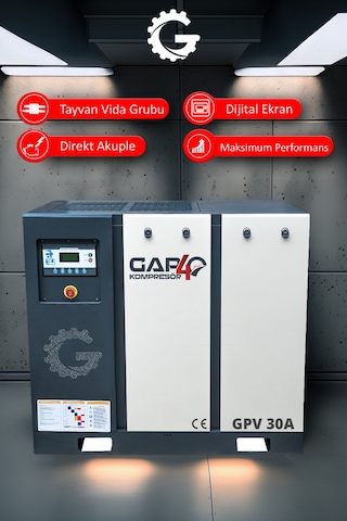 Gap Kompresör Vidalı Hava Kompresörü 30 HP Tek Makine GPV30a