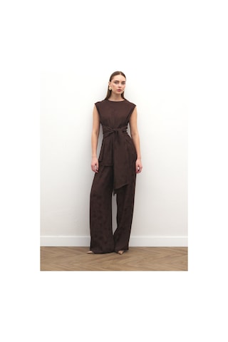 Sateen Camila Pantolon - Kahve-137184 Kahve