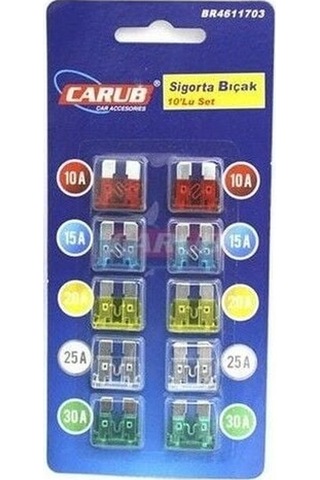 Carub 10'lu Büyük Boy Sigorta Bıçak Seti