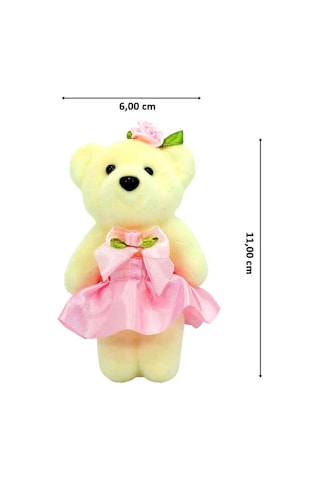 Süslü Minik Ayıcık Süs, 11cm X 6cm - Pembe 1+