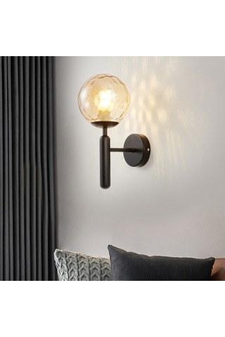 Yuvarlak Cam Led Duvar Işığı For 12w White Light Beyaz Siyah