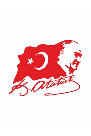 Atatürk Silet Ve Bayrak Ay Yıldız Sticker - Atatürk Türkiye Mustafa Kemal Atatürk Sticker - Araba Oto Motosiklet Karavan Cam Sticker - 02511 15x11 Cm
