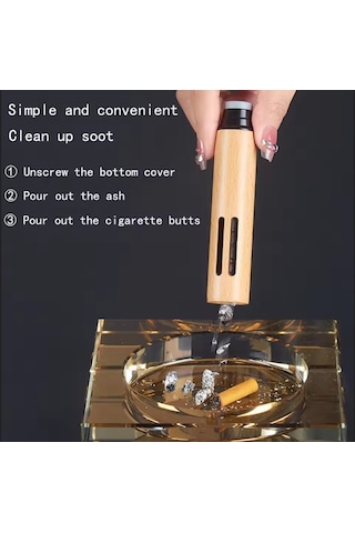 Taşınabilir Araç Ofis İçin Sigara Küllüğü Araç İçi Küllük Ahşap Kül Tablası