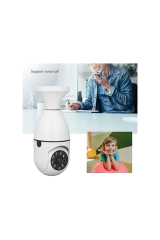 Qingmipy E27 Tabanlı İç Mekan Güvenlik Kamerası, Kablosuz Wifi, 360 Derece Görüş, 20m Gece Görüşü, Sesli Konuşma, 100w, 110-240v