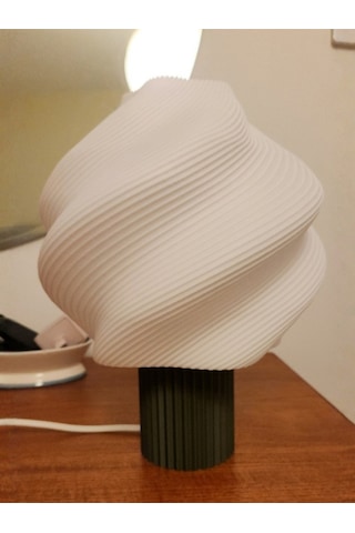 3dprototürk 27 Cm Modern Burgu Tasarım Abajur Şık Gece Lambası Ve Masa Aydınlatma Beyaz